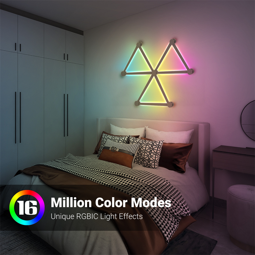 Lumière d'épissure bricolage lumière d'ambiance RGB applique murale intelligente lampe à commande vocale pour salle d'esports chambre Bar décoration veilleuse