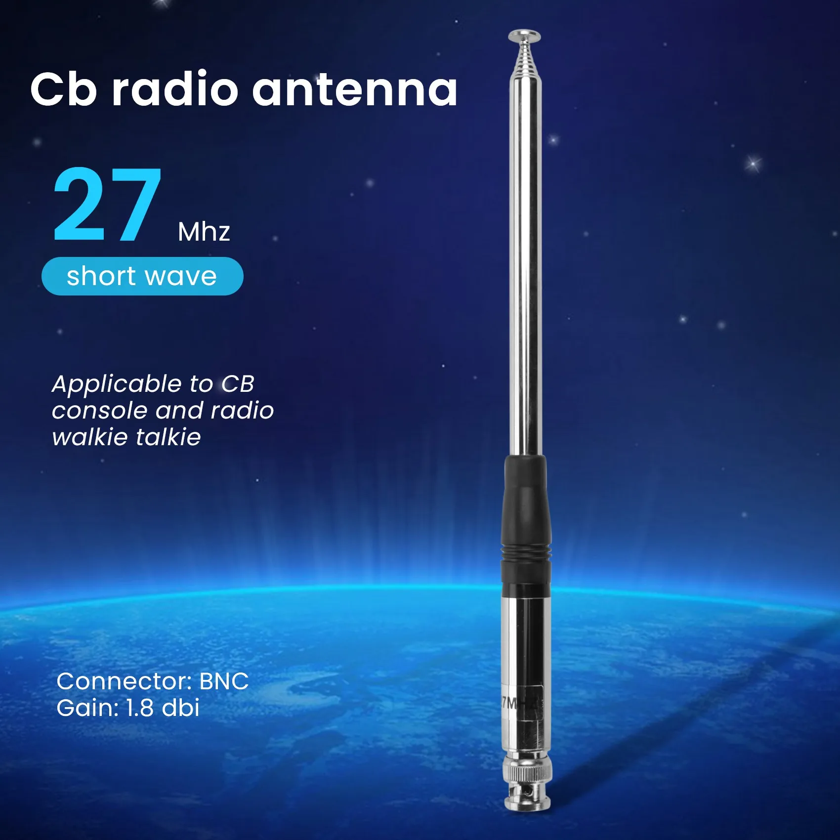 ใหม่ล่าสุด 27Mhz เสาอากาศ 9 นิ้วถึง 51 นิ้ว Telescopic/Rod เสาอากาศ HT สําหรับ CB มือถือ/วิทยุแบบพกพาพร้อมขั้วต่อ BNC