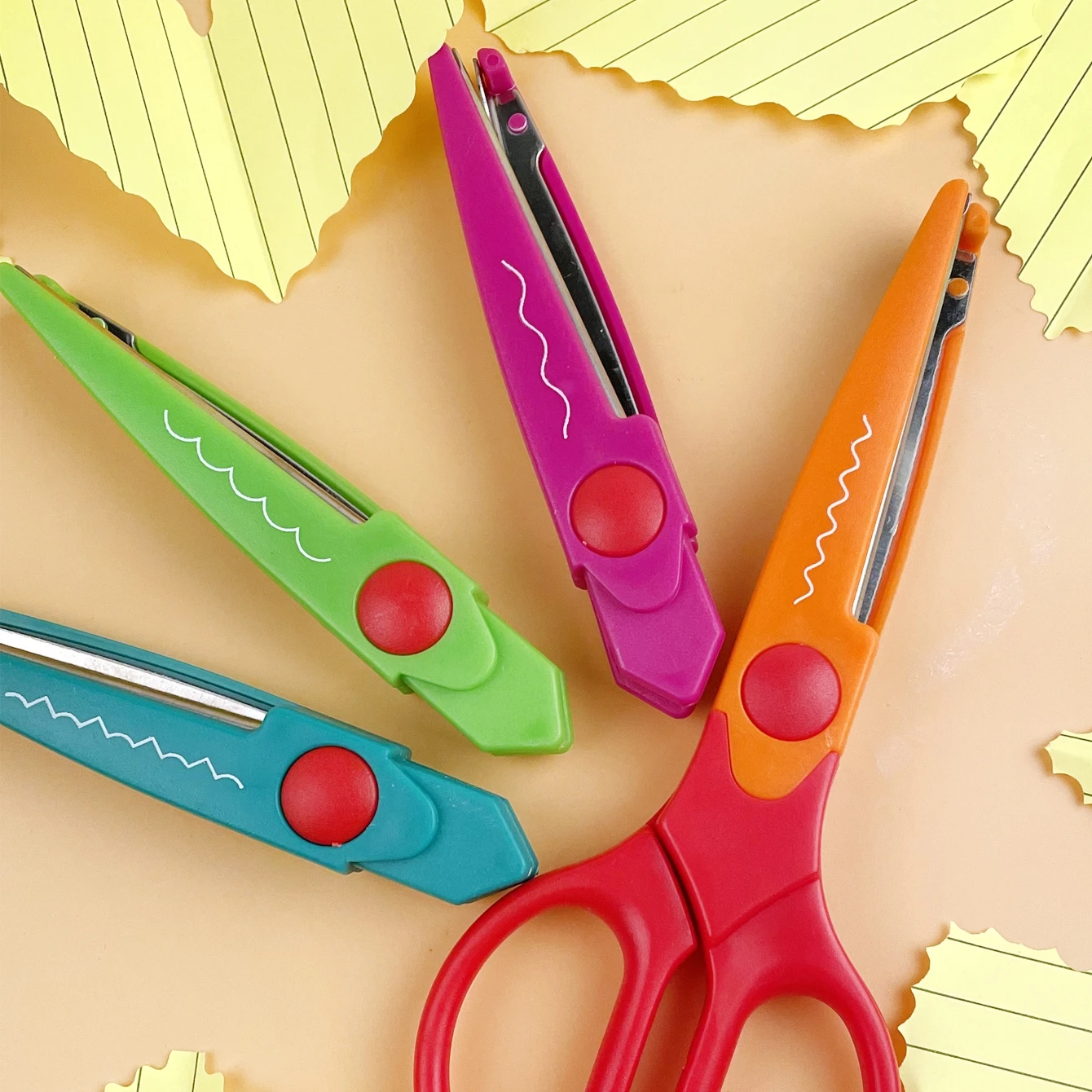 MOTARRO 4 Style/Set Minimalistic Lace Scissors Wavy Pattern Small Round Head Children Special Student Art Tool Stationery