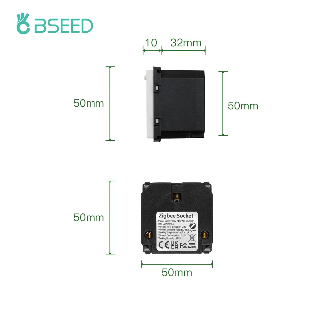Настенная розетка BSEED ZigBee, функциональная часть, монитор мощности, умный монитор мощности, розетки для ключей, приложение Google Smart Life, розетка Alexa EU Standa