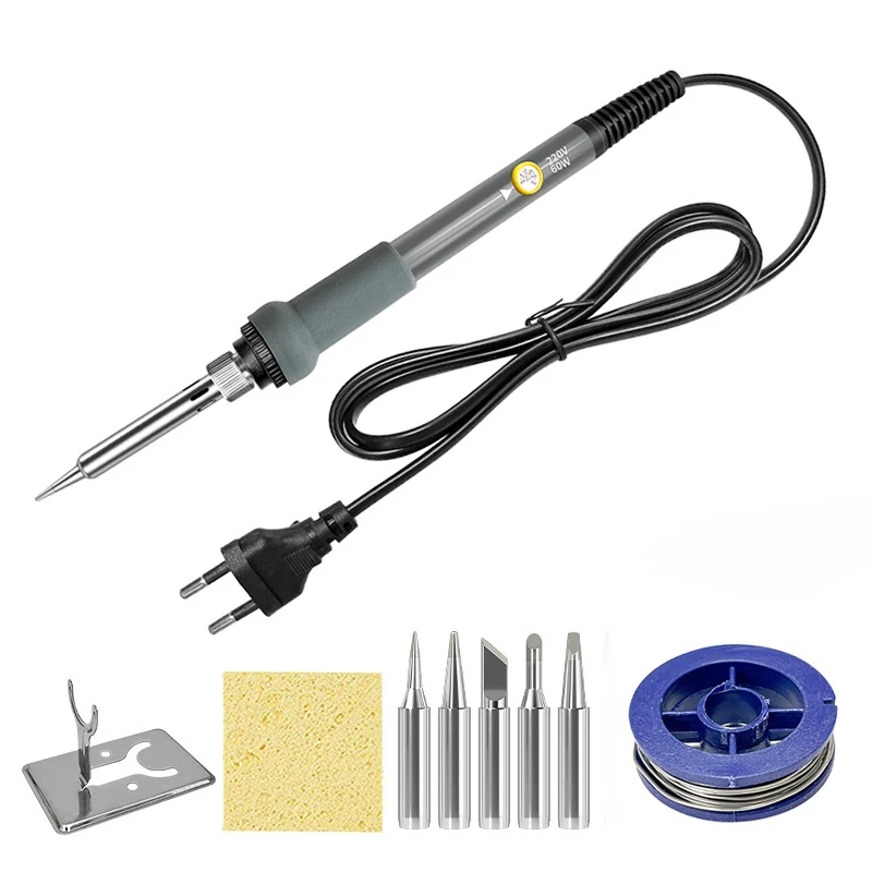Juego de soldador eléctrico 7 en 1 con temperatura ajustable, 220V, 60W, herramienta de reparación de soldadura