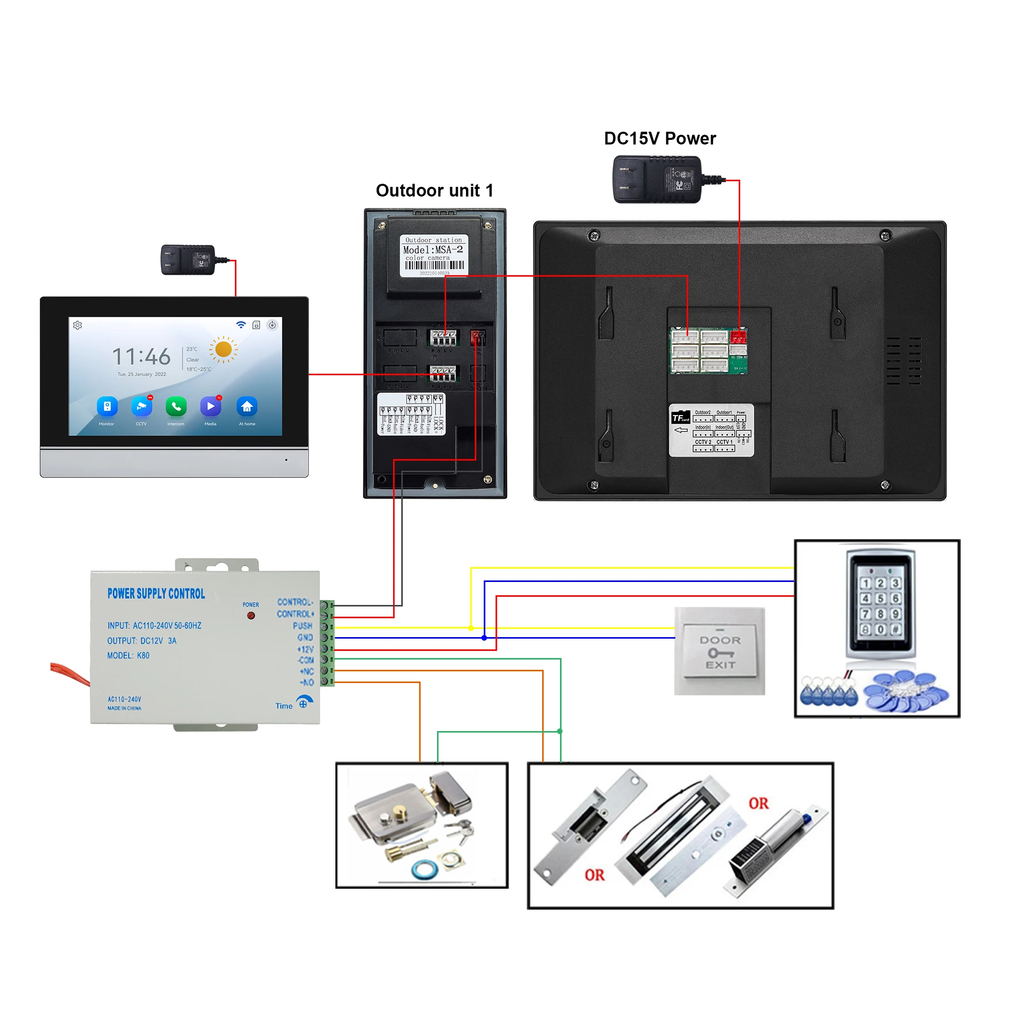 2f/3f família multi unidades apartamento vídeo porta telefone com tela de 7 polegadas gravação instantâneo tuya wifi edifício intercom campainha kits