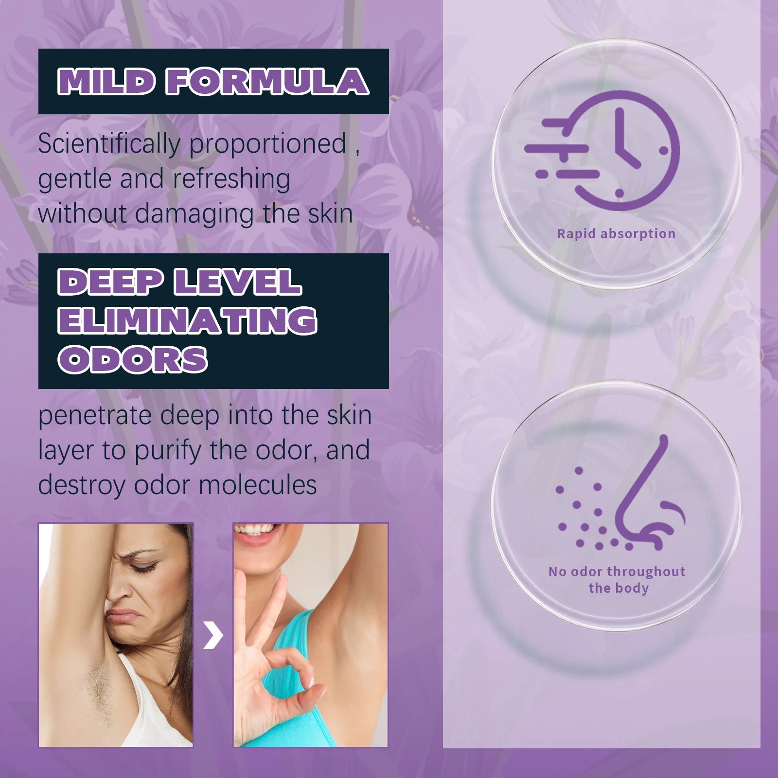 Whole Body Deodorant Stick 72 Hour Odor Control Long-Lasting Fragrance Armpit Odor Remove Sweat Refreshing Antiperspirant Stick