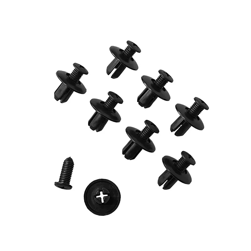 8 mm kunststof klinknagels bevestigingsmiddelen voor autobumperspatbord, zwarte clips voor Toyota, Nissan, Kia, Yamaha