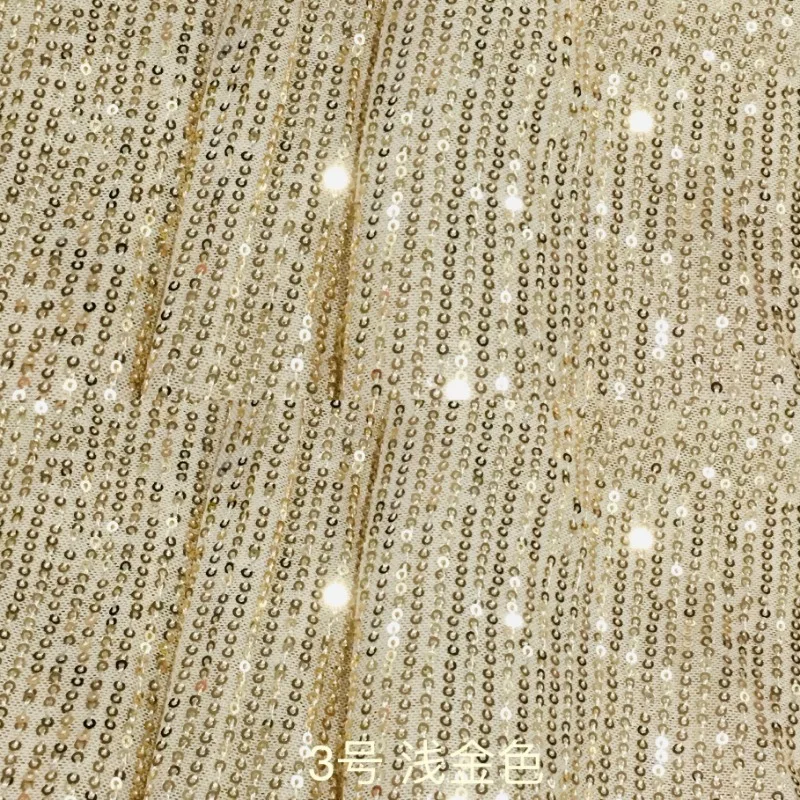 3mm elastische Mesh Pailletten Stoff vertikale Bar Perlen bestickte Stoff T-Tisch Kleidung Kleid Brautkleider Nähen Stoff