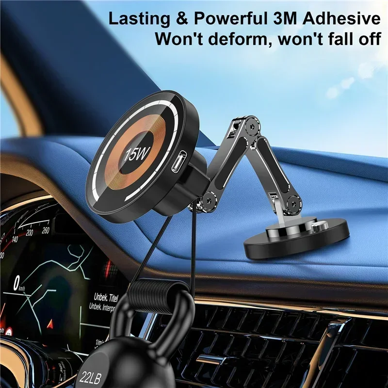 Magnetic Wireless Charger ผู้ถือโทรศัพท์ 15W Fast CHARGING Easy PASTE Mount สําหรับ Magsafe iPhone 15 14 13 PRO MAX