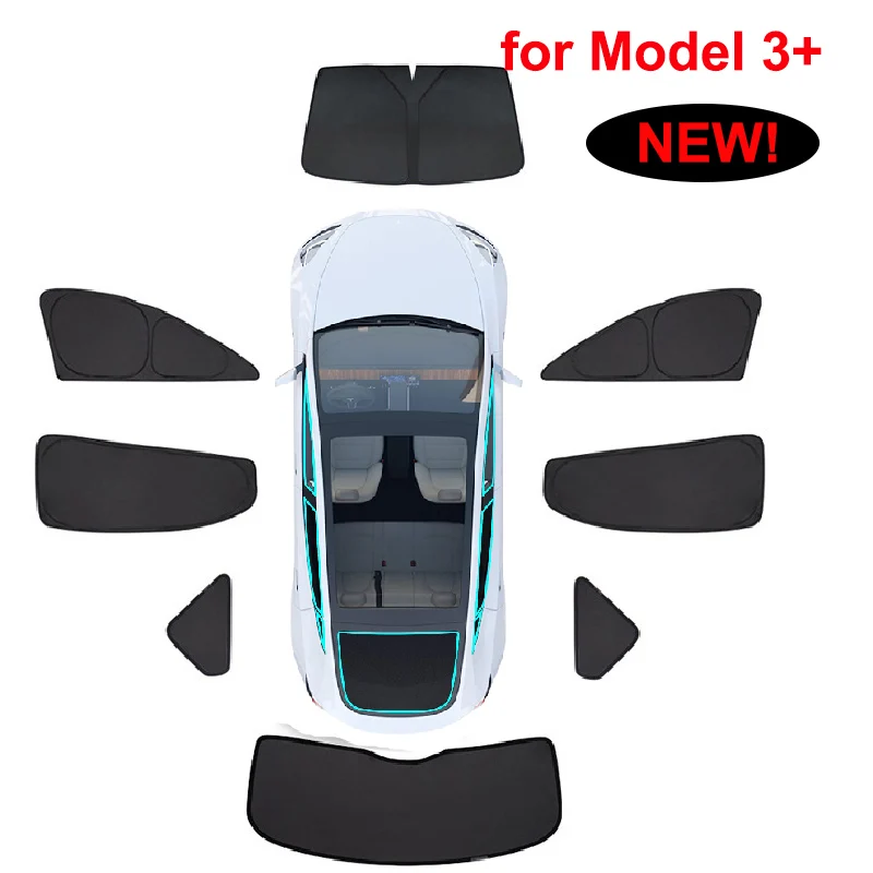 Voor Tesla Model 3 Highland 2024 2025 Privacy Zonnescherm Custom-Fit Zijruit Zonnedak Zonnescherm Blind Shading voor Camping Rest