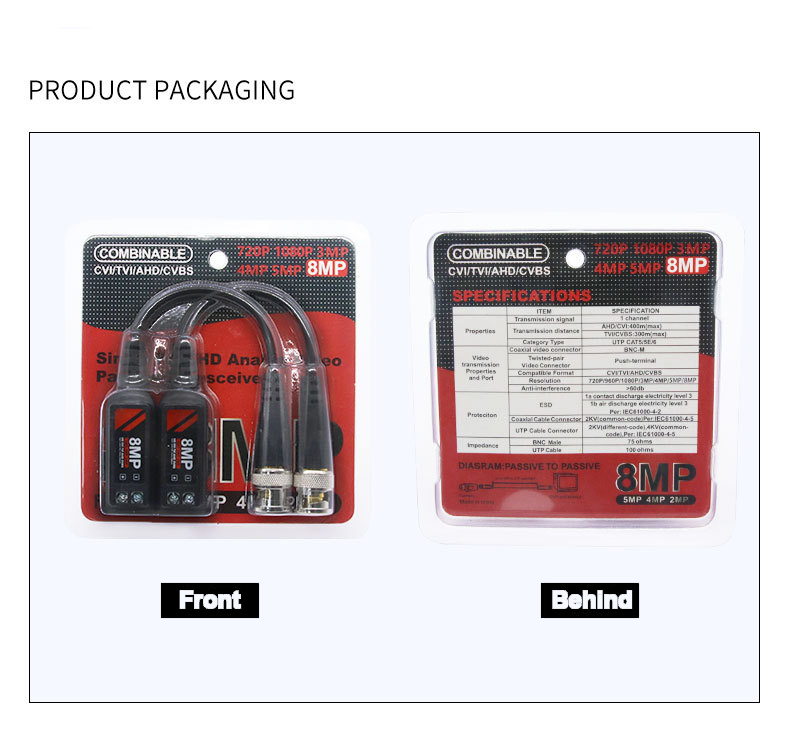 10 пар/20 шт AHD/CVI/TVI 8 МП 4K витые BNC CCTV Video Balun пассивные трансиверы UTP Balun BNC Cat5 CCTV UTP Video Balun