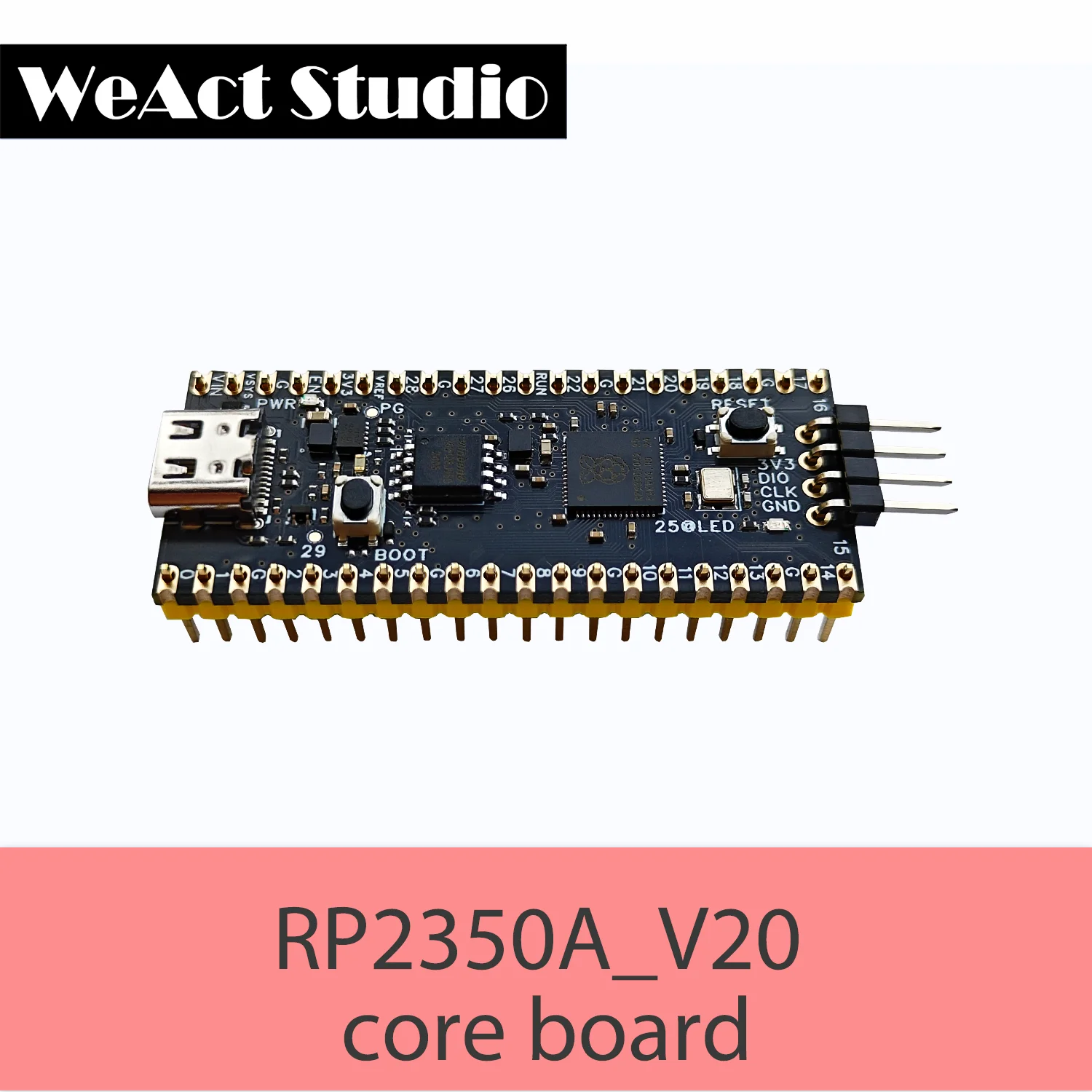 WeAct RP2350A_V20 reemplaza completamente el original PICO2 Raspberry Pi RP2350 RISC-V Hazard3 520KByte SRAM 4or16MByte QSPI Flas