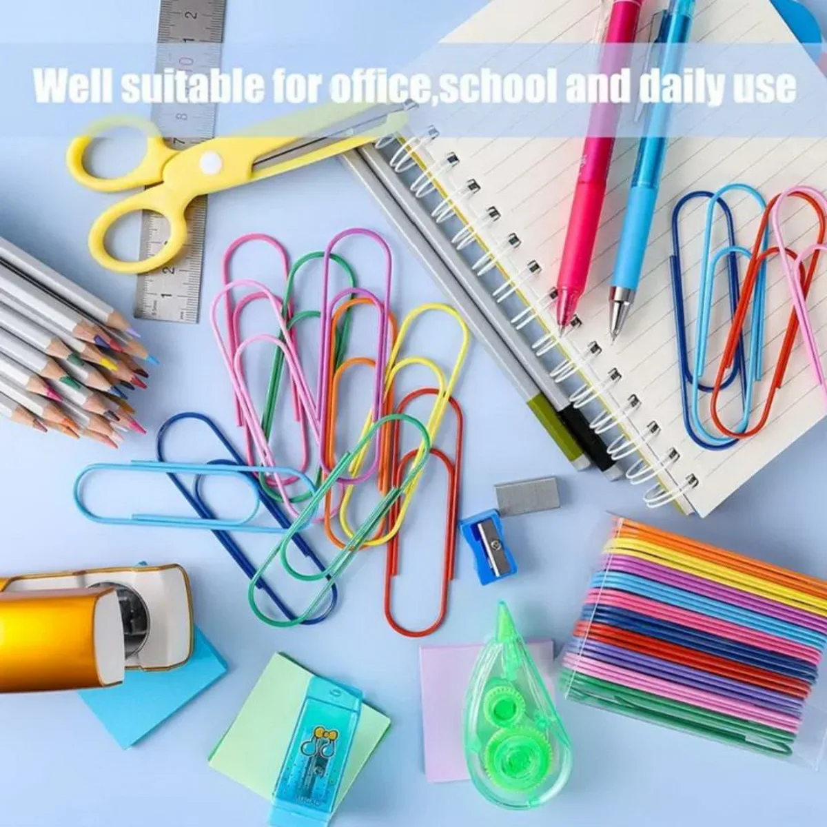 12/24pcs 100mm Mega Large Multicolored Jumbo Coated Paper Clips - Ideal for Office and School Document Organization