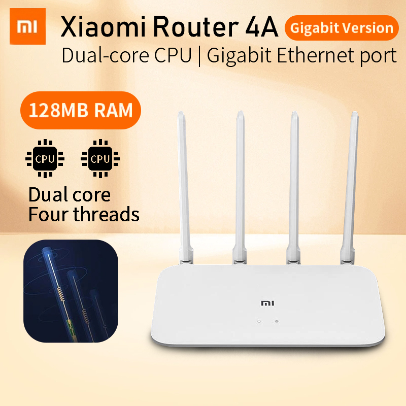 Xiaomi Mi Router 4A versión Gigabit 2,4 GHz 5GHz WiFi 1167Mbps WiFi repetidor 128MB DDR3 extensor de red de 4 antenas de alta ganancia