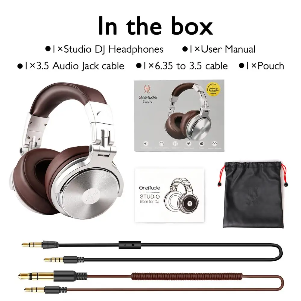 Oneodio Pro 30 auriculares profesionales para estudio DJ con micrófono sobre la oreja auriculares con cable monitores HiFi auriculares plegables para juegos