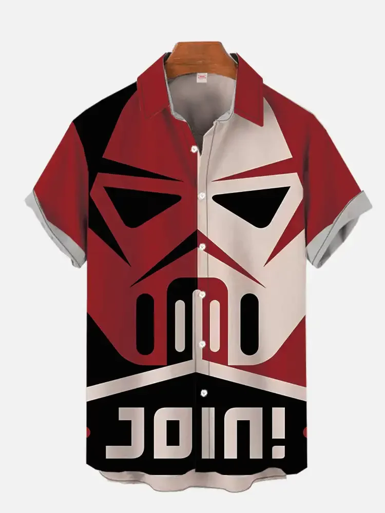 Casual Starwars- Camicie estive Uomo Donna Camicia hawaiana a maniche corte Casual Ragazzi Vestiti Ragazze Camicie per adolescenti Maglietta di moda Uomo