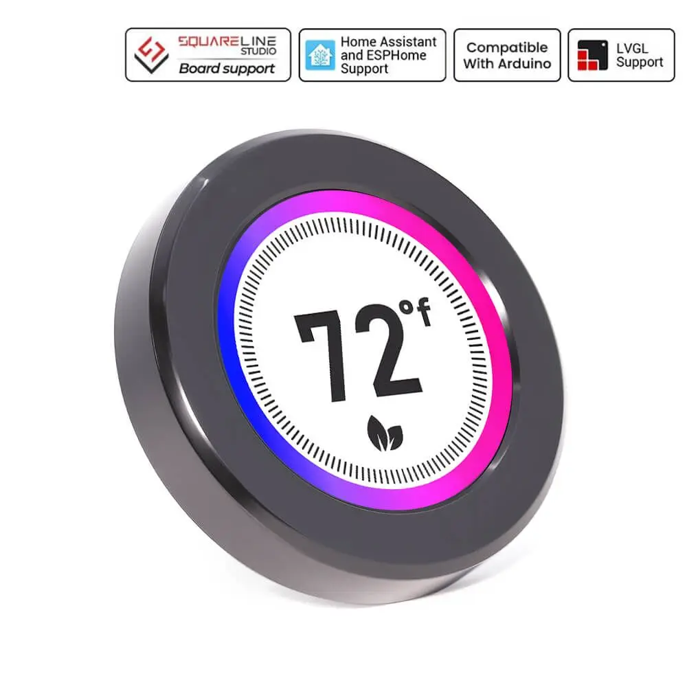 CrowPanel pantalla giratoria HMI ESP32 de 2,1 pulgadas 480*480 IPS pantalla de perilla táctil redonda con interfaz UART I2C FPC soporte WiFi 2,4G