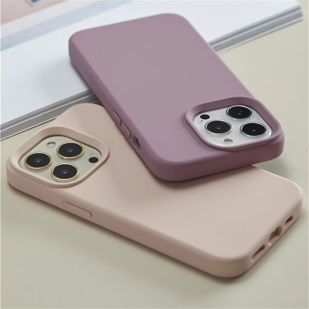 Original Phone Case For iPhone 16 15 11 12 13 14 Pro Max Luxury Liquid Silicone Cases For 7 8 Plus X XS XR Shockproof Soft Cover