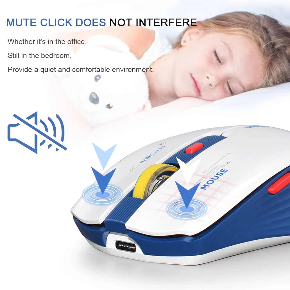 LT-T19 Ergonomische wiederaufladbare Gaming-Maus, USB 2,4 G, kabellos, RGB-Licht, Desktop-PC, Computer, Notebook, Laptop, Mäuse