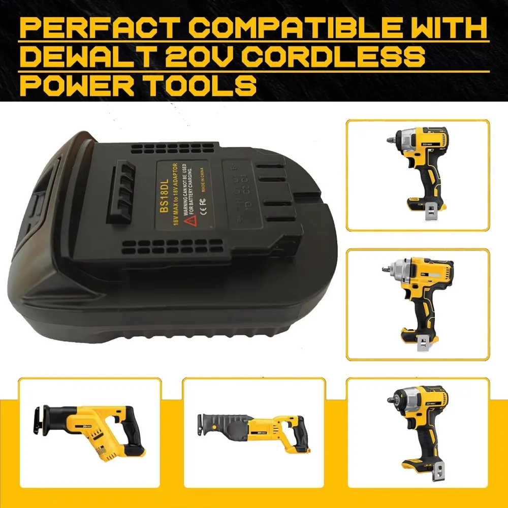 BS18DL Batterieadapter wandelt für Bosch 18 V Lithiumbatterien für Dewalt 18 V/20 V Lithiumbatterie DCB184 DCB181 DCB182 DCB200 um