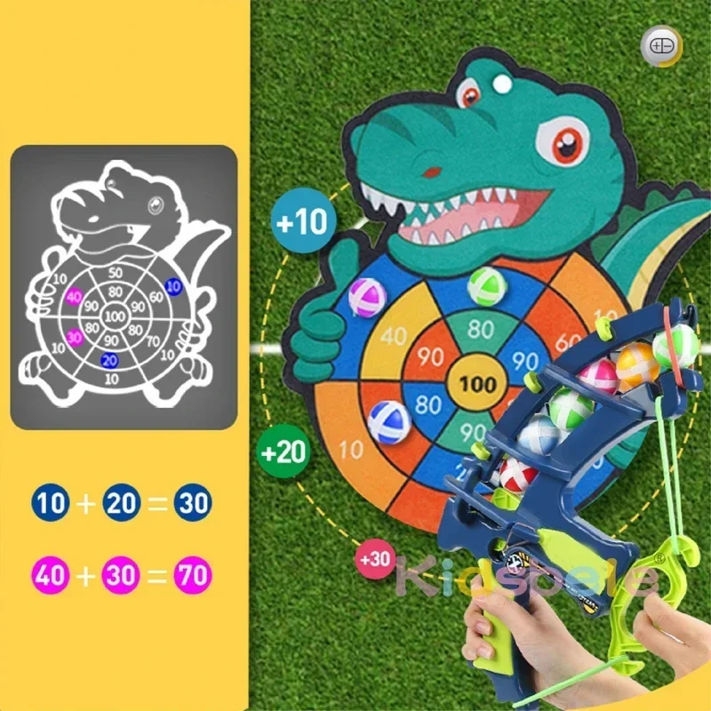 Dinosauro Palla appiccicosa Arco Bersaglio Bersaglio per freccette Elefante Giocattolo educativo Bambini Fionda Gioca con freccia Set di giocattoli Gioco da esterno per bambini