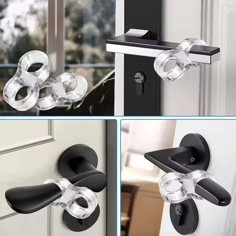 1/10Pcs Door Stops Silicone Door Handle Buffer Wall Protection Doorknob Bumper Furniture Protected Crash Pads Shockproof Rings