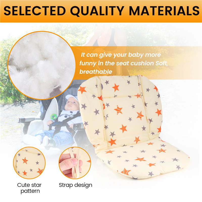Universal Baby Stroller Seat Pad, Almofada da cadeira alta, Liner Mat, Algodão macio, Alimentação Cadeira Pad Cover