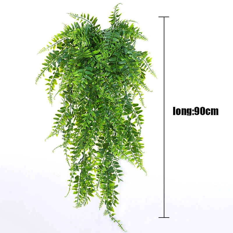 90cm folhas de samambaia persa videiras decoração do quarto casa pendurado planta artificial folha de plástico grama festa de casamento parede varanda decoração