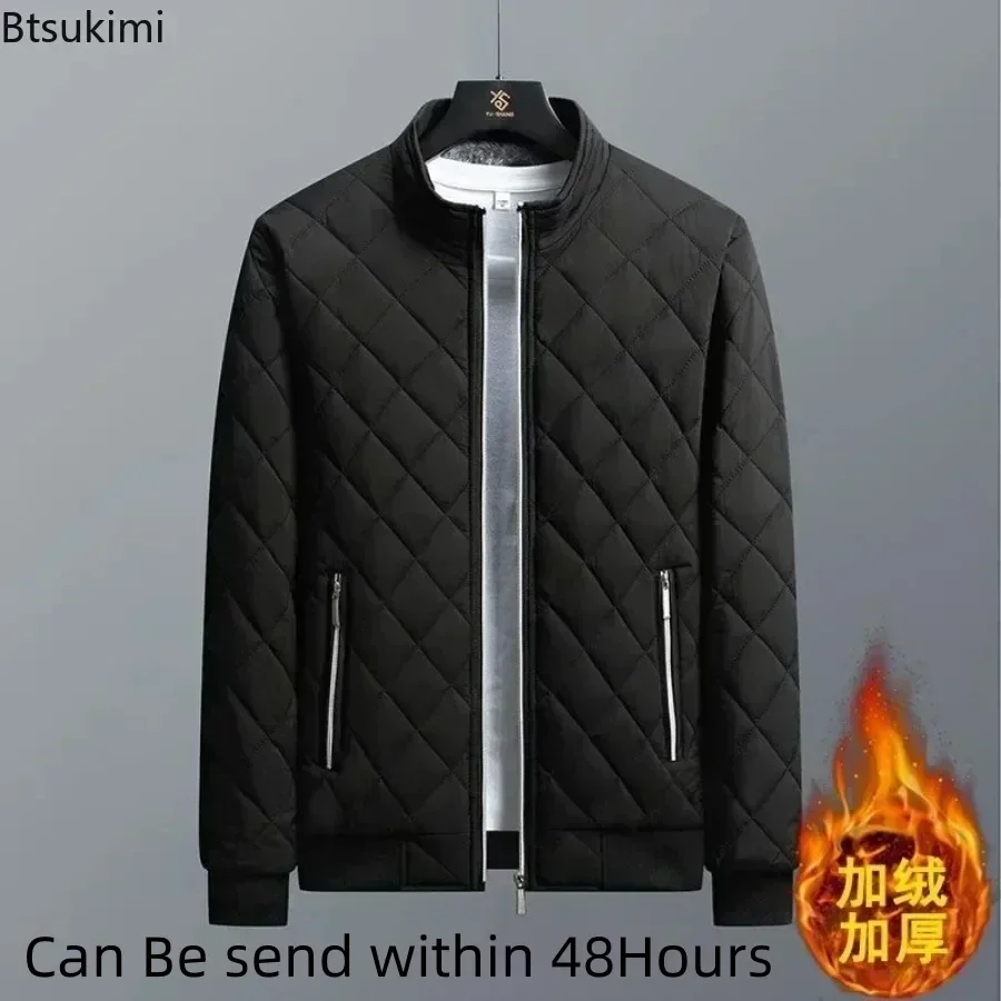 2025 Men's Thick Warm Bomber Jacket Coats Autumn Winter Fleece Lined Casual Jacket for Men Slim Fit Winter Clothing Parkas 5XL