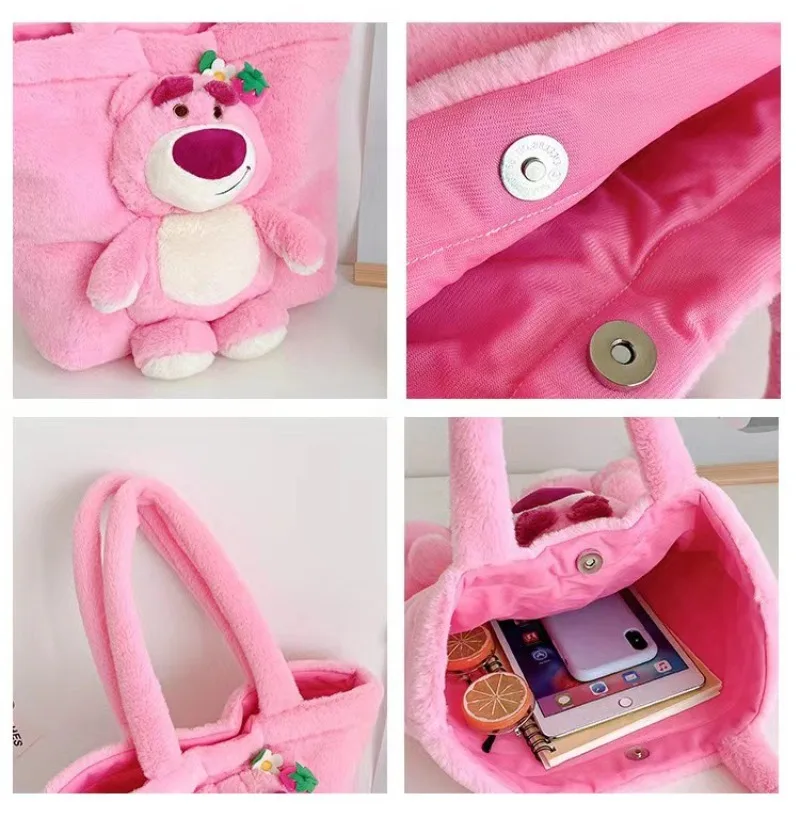 Disney 2025 Nuova borsa a tracolla per bambola in peluche di cartone animato Borsa per ragazze morbida e carina con punto dolce e carino