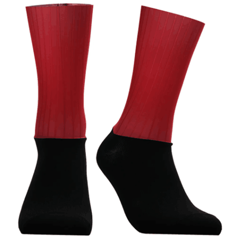 Calcetines aerodinámicos antideslizantes de silicona para verano, Calcetines de ciclismo Whiteline para hombre, Calcetines deportivos para bicicleta, Calcetines para correr