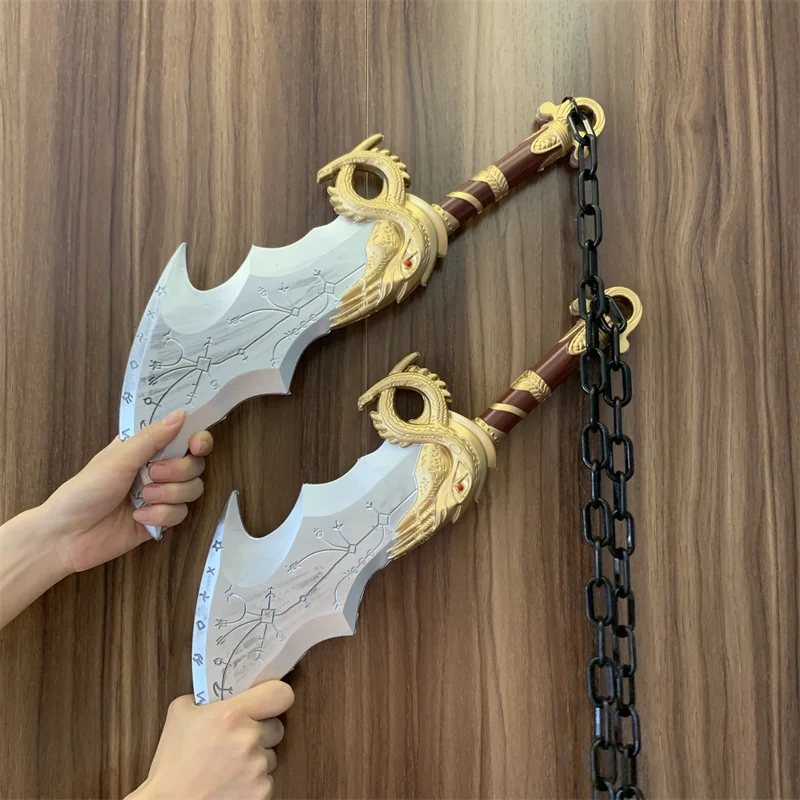 God of War 4 Athena ใบมีด Tomahawk Chained คอสเพลย์ขวาน Prop อาวุธบทบาทเล่น Ghost Leviathan Chaos ขวานความปลอดภัย PU รุ่น