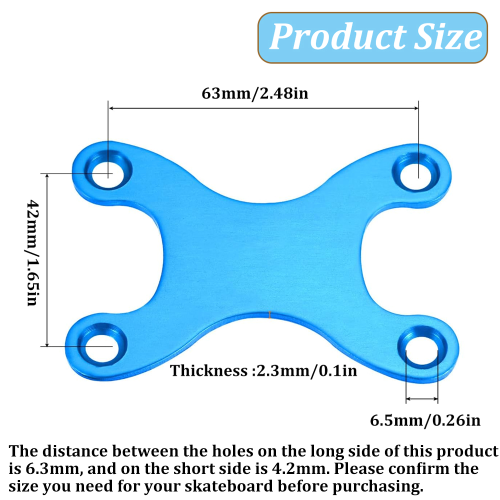 Juntas protetoras para deck de skate, placa longa, proteção para parafusos de skate, peças anti-afundamento, pontas redondas