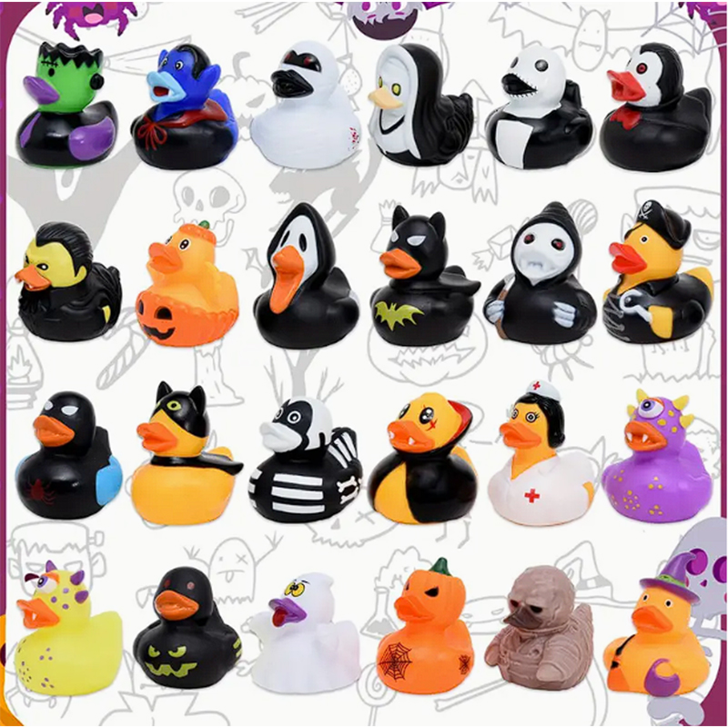 6/12/24 stks Halloween Badeendjes, Halloween Roll Pack van Badeendjes, Pompoen Badeend, grappig Rubber Speelgoed voor Kinderen