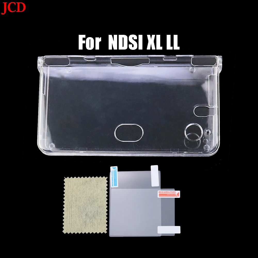 Custodia in plastica trasparente con guscio in cristallo per Nintend DSL NDS Lite NDSL per console DSi NDSi XL LL con pellicola protettiva per schermo