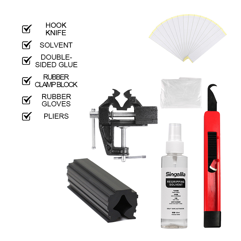 2025 New Golf Club Grip Kit Tape Golf Grip Removal Tool Grip Solvent Hook Knife Replacement Golf Grip Repair Kit Replacement Kit