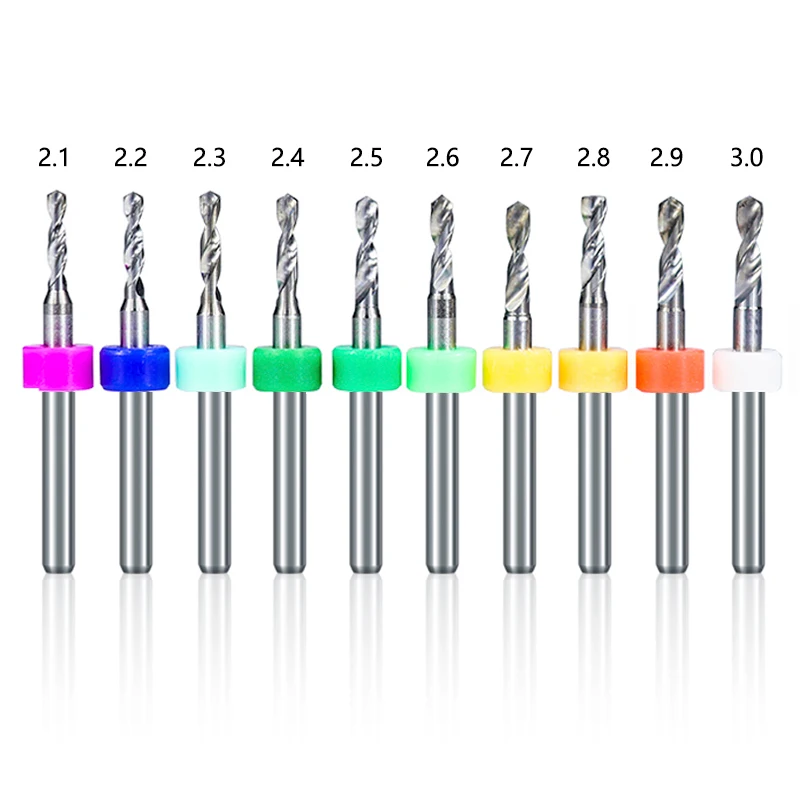 XCAN 10 Chiếc 2.1 Sang 3.0Mm PCB Bộ Mũi Khoan Cho Khoan In Bảng Mạch Carbide Máy CNC mini Khoan