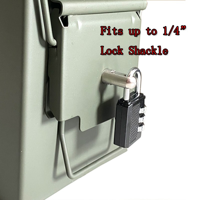Bez pudełka, Bolt 50 Cal Ammo can Steel Gun lock Ammunition Gun safe box Hardware Kit Military Army lockable case 40mm Pistol Bullet