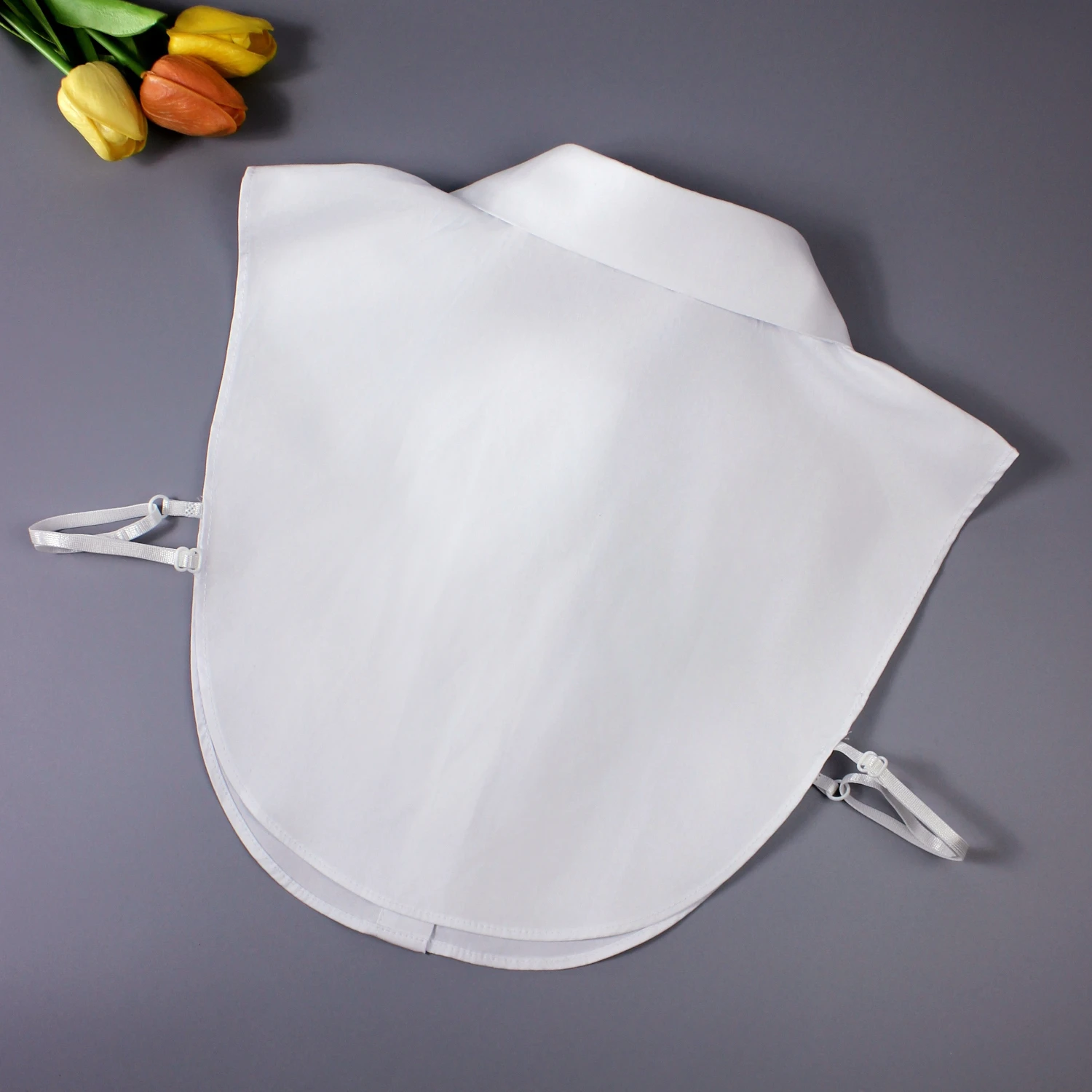 1 col de chemise détachable à gros revers en mélange de coton unisexe – Nouveau design professionnel, accessoire de superposition toutes saisons