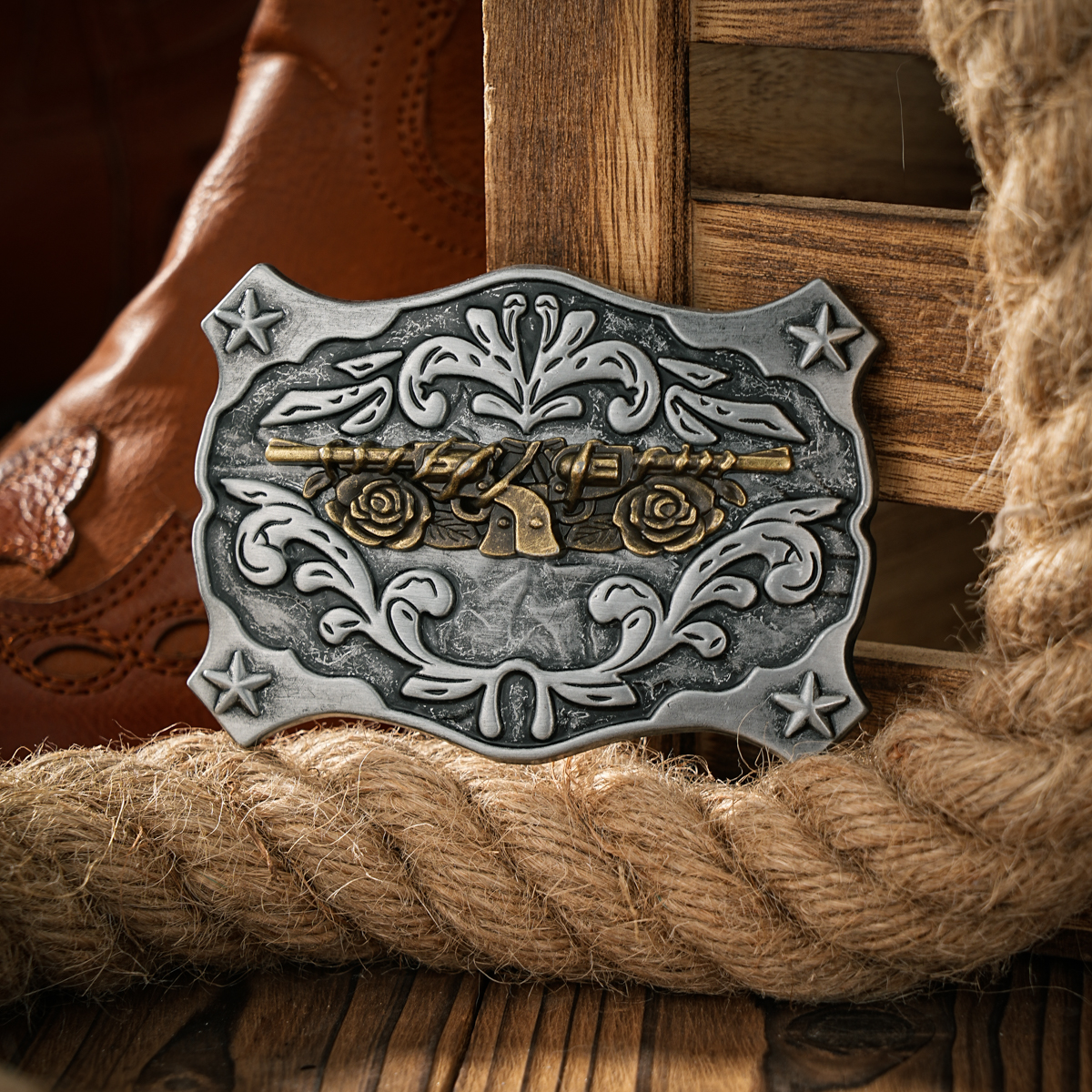 Gürtelschnalle im westlichen Stil, Metallschnalle, eine Gürtelschnalle