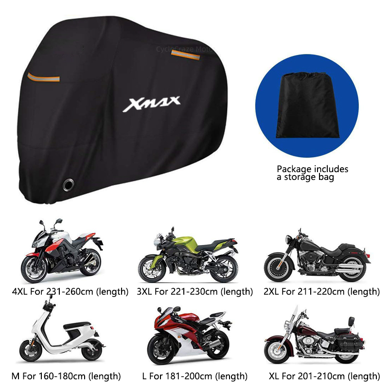 Motorrad Abdeckung Wasserdichte Outdoor Roller UV Schutz Staub Regen Abdeckung Für Yamaha XMAX X-MAX 125 250 300 400
