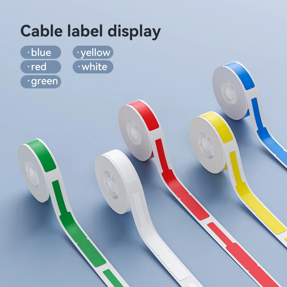 สีป้ายสายเคเบิลสําหรับ Niimbot D11 D110 D101 H1S Pinter สีสันสายไฟเครือข่ายป้ายหมวดหมู่ Self กาวสติกเกอร์ Organizer