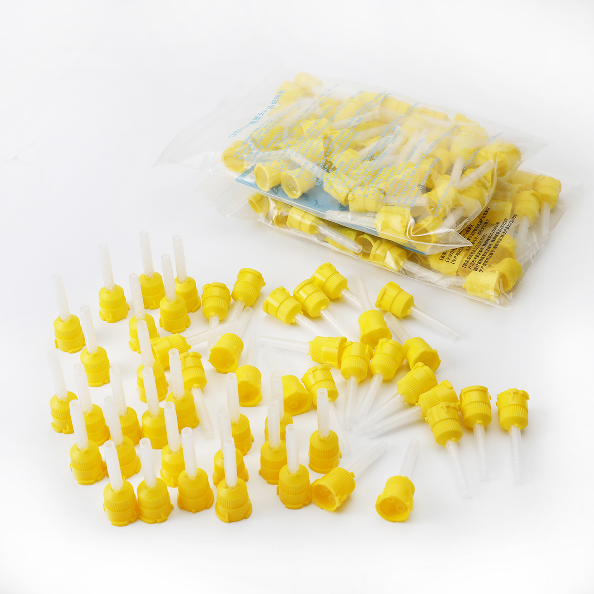 Wegwerp Tandheelkundige Afdruk Mengtips 1:1 Intraorale Afdrukingssproeiers Siliconen Rubber Pistool Transportende Mengbuis