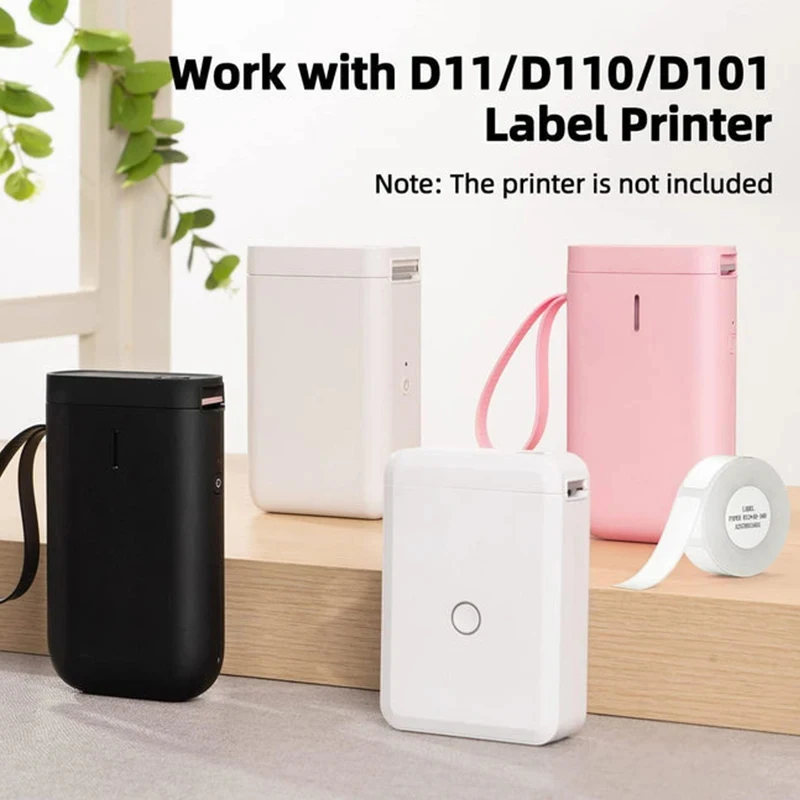 Niimbot เทปสีขาวเครื่องพิมพ์แบบพกพาขนาดเล็ก D11/D101/D110เทปสติ๊กเกอร์กระดาษกันน้ำกันน้ำมันไม่มีกาวเครื่องพิมพ์ฉลากความร้อนใหม่