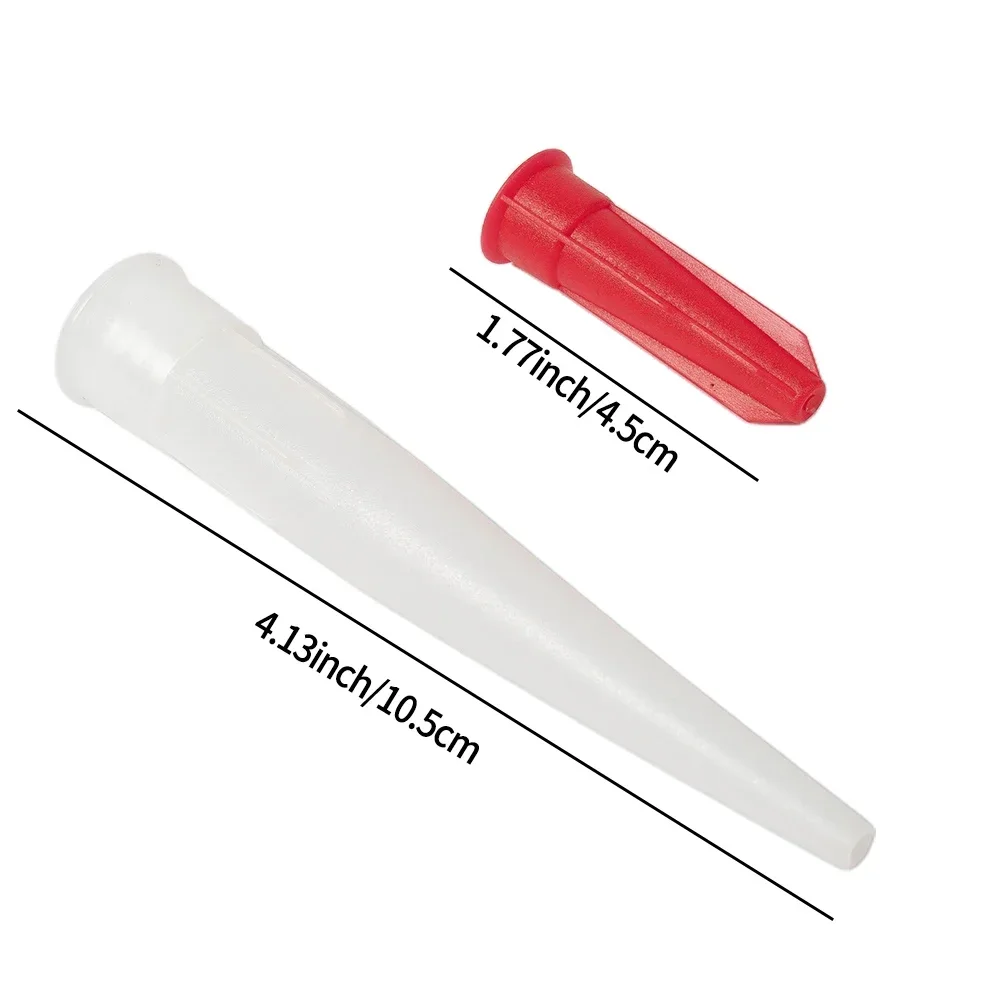 10 Stuks Reserve Siliconen Mondstuk Kit Tool Kit Hersluitbare Mastiek Cartridge Reserve Nozzles Schroef Cover Voor Breeuwen Leidingen 2025