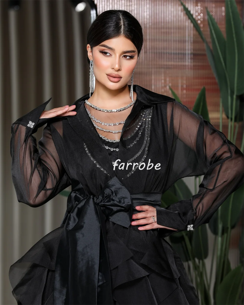 Personalizado intrincado moda organza plissado ruched drapeado faixa arco a linha com decote em v vestidos longos sob medida vestidos de ocasião formal