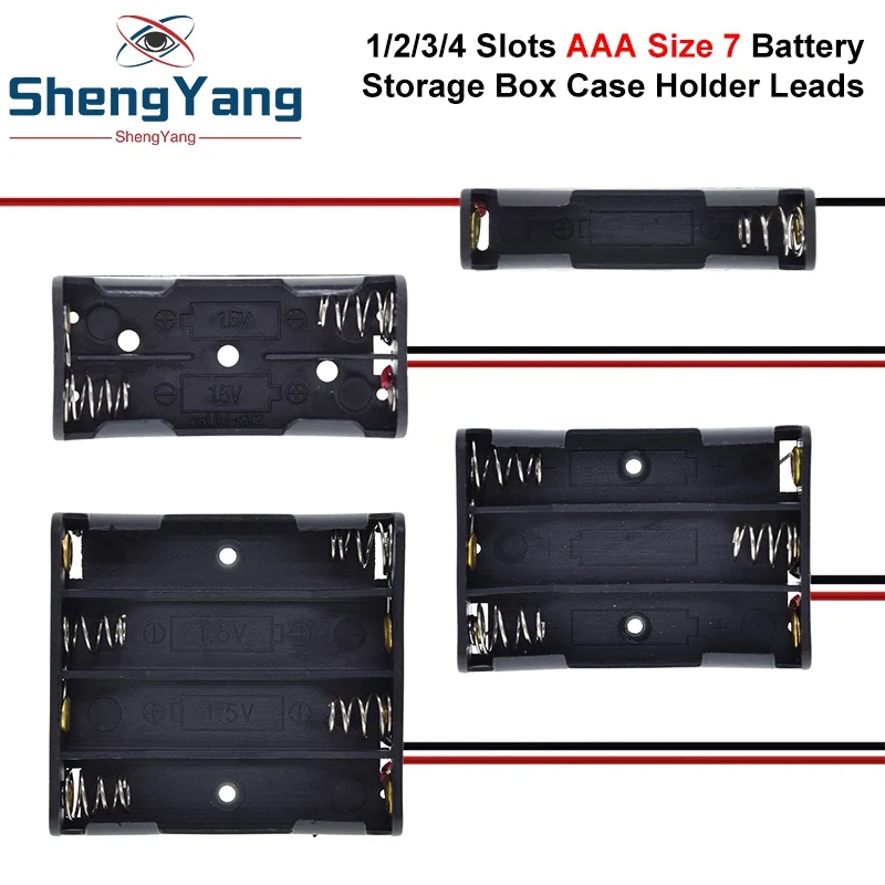 1 AAA Size 7 Pin Lưu Trữ Hộp Ốp Lưng Giá Đỡ Dẫn Với 1 2 3 4 Khe Cắm Hộp Đựng Túi DIY chuẩn Pin Sạc