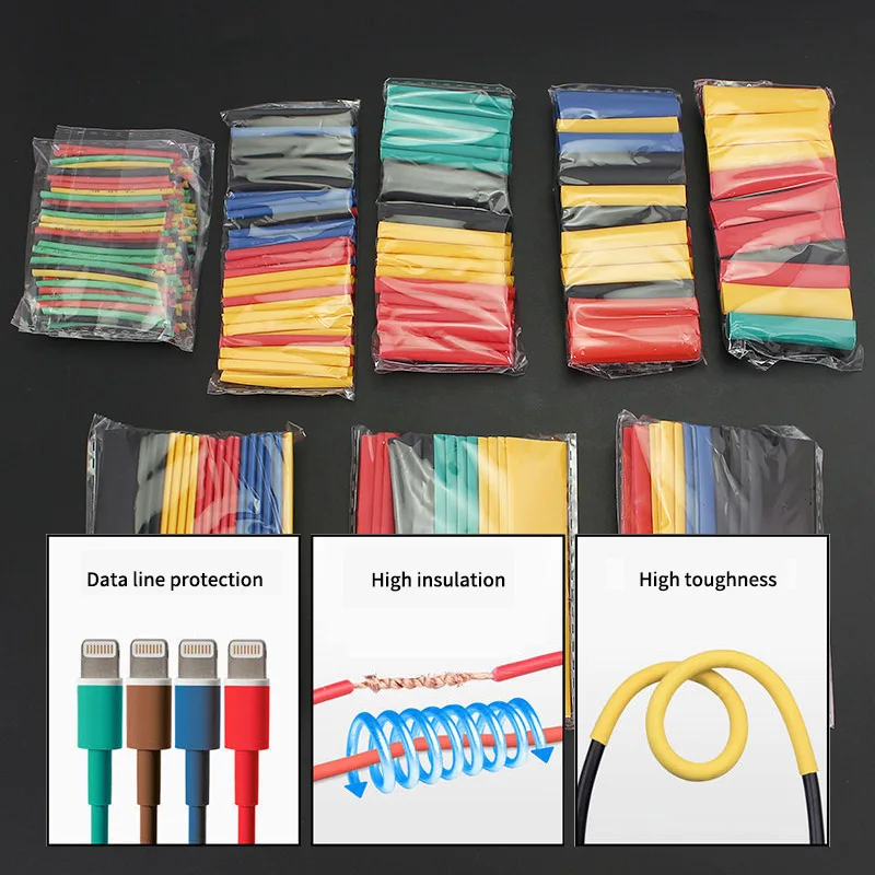328Pcs Heat Shrinkable Tube Insulation Environmental Protection Heat Shrinkable Combination Sleeving Electrical Cable Sleeving