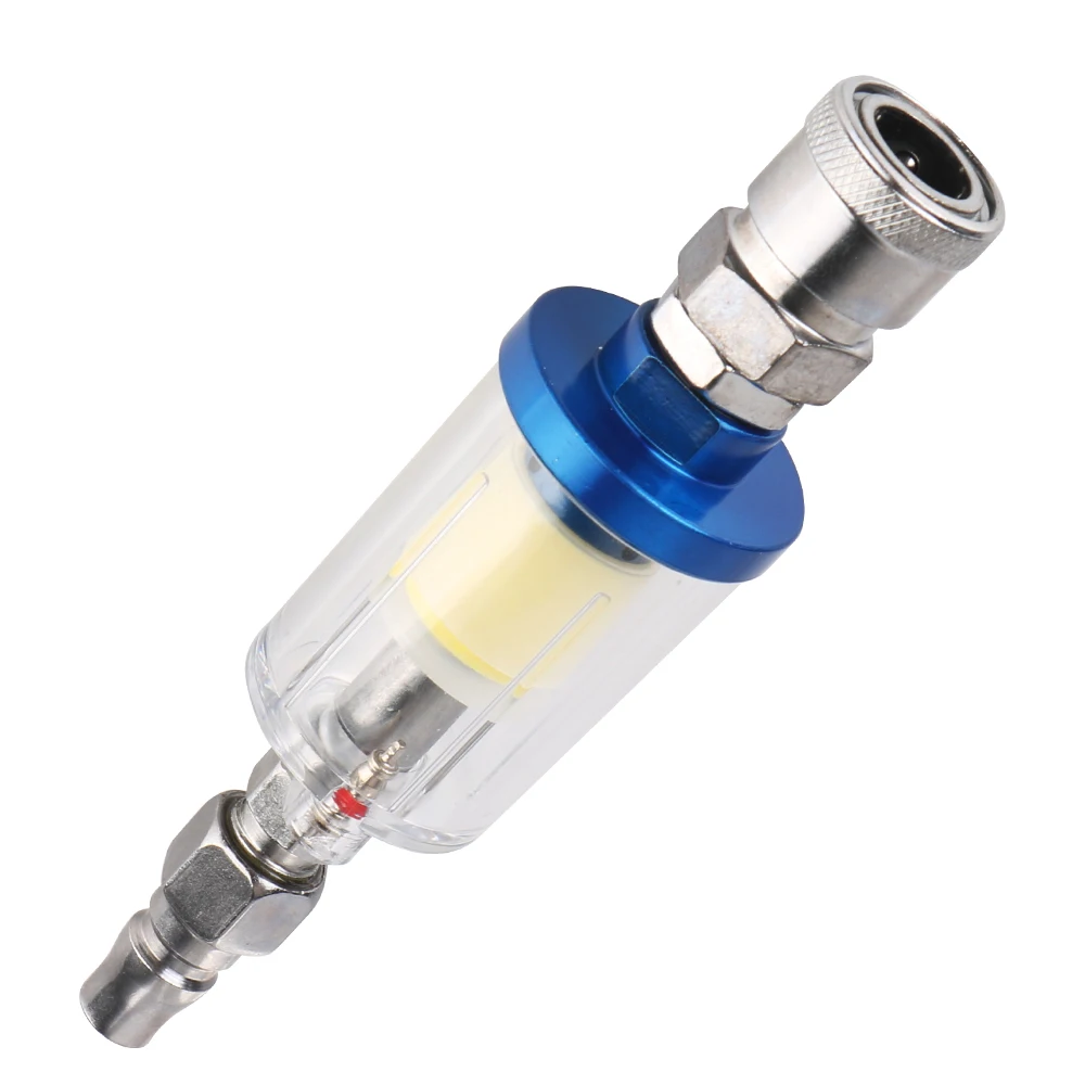 Trappola per l'acqua Pittura trasparente Separatore di umidità Kit filtro separatore acqua olio aria Strumento compressore d'aria spruzzatore filettato da 1/4 di pollice