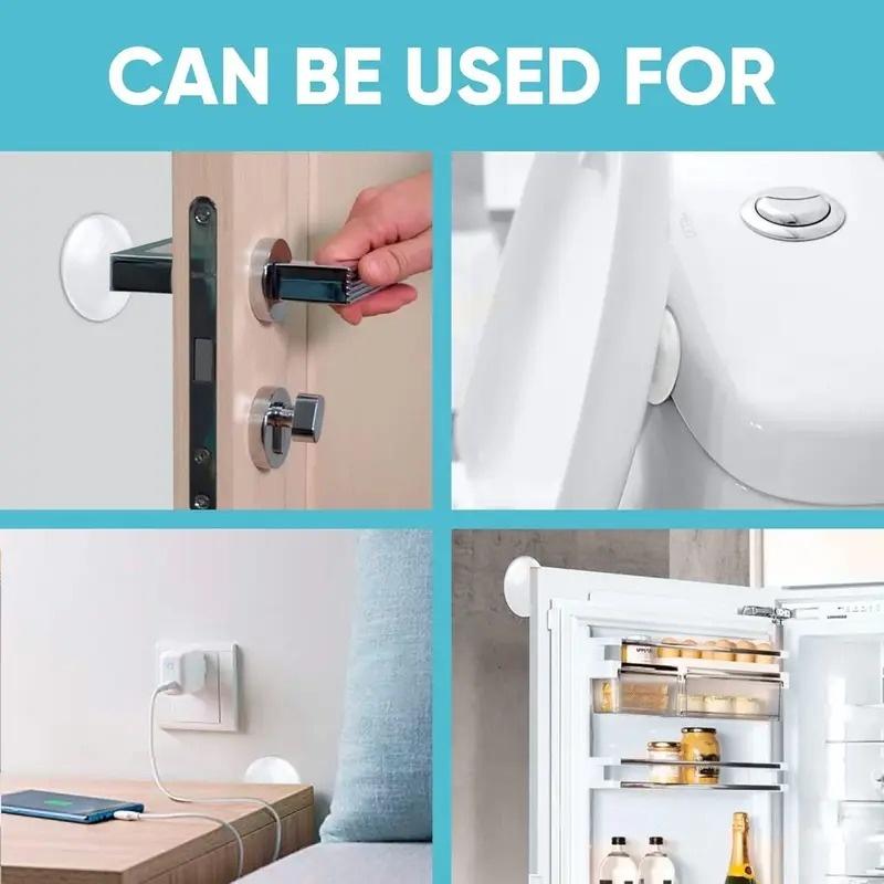 6/12/24pcs Door Knob Wall Shield Clear Soft  Silicone Handle Bumper Mute Stickers Protector Muffler Pad Protective Plug