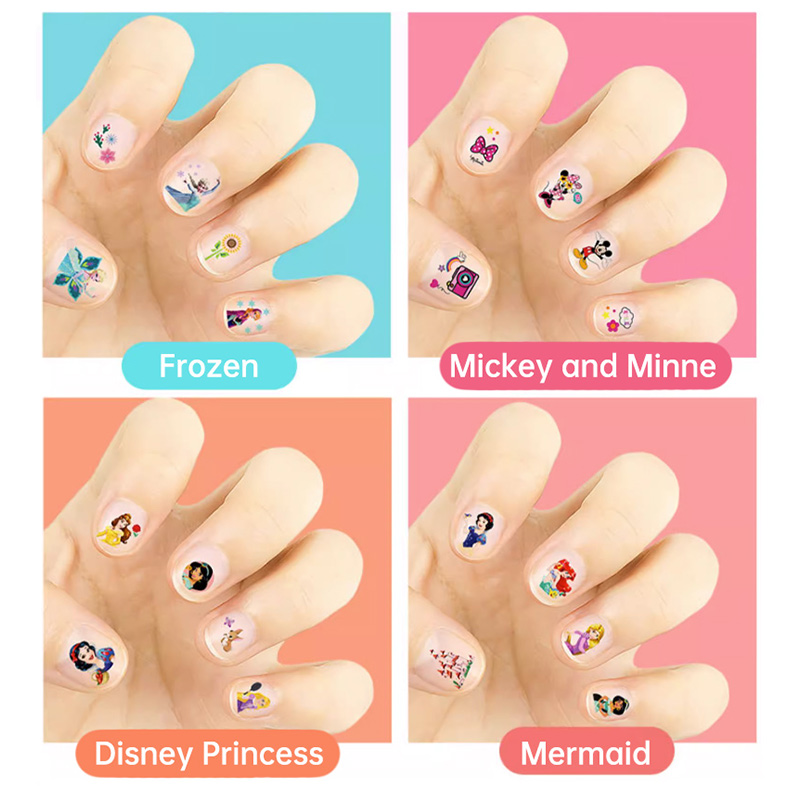 Disney dos desenhos animados congelados princesa neve branca maquiagem adesivos de unhas 250 pçs sereia ponto adesivos brinquedo para crianças diy