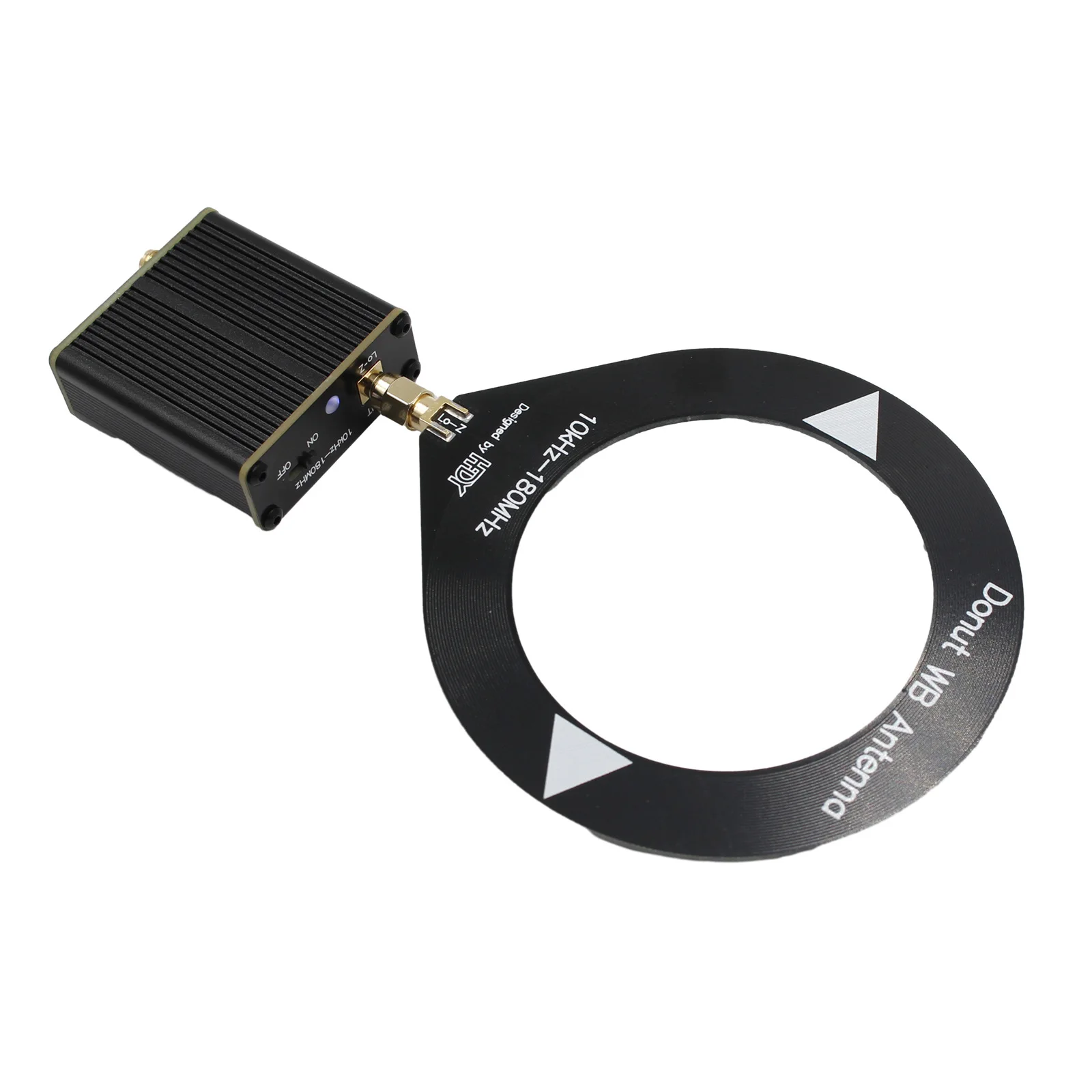 Transimpedanzverstärker Donut WB Antenne Eingebauter 500-mAh-Akku 10 kHz-180 MHz Kleine Schleifenantenne für Radio Walkie Talkie SDR