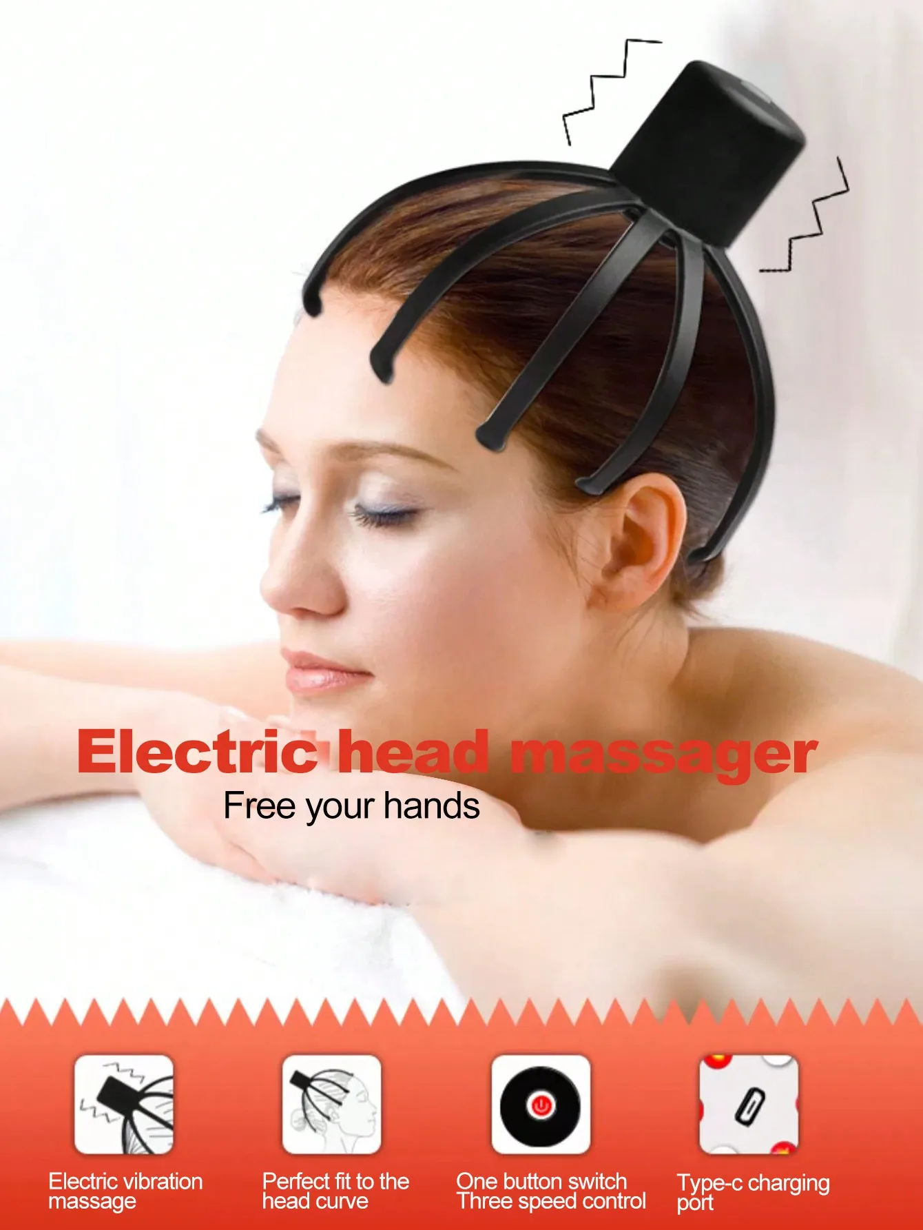 Intelligentes elektrisches Oktopus-Kopfmassagegerät, Seelextraktion, zum Kratzen von Meridian, Baggerarbeiten, Kopfhautmassage und Entspannungswerkzeug